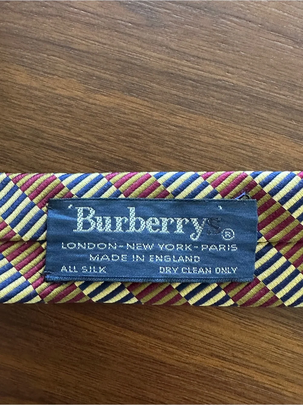 Burberry by Drakes Striped Burgundy, Navy & Cream Men's Tie